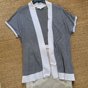 LOFT Black and White Striped Sweater